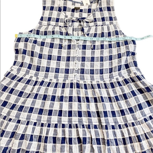 Anthropologie Pilcro And The Letterpress Blue & White Neve Checkered Top, Small - Picture 7 of 12